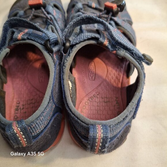 KEEN Kids Seacamp II CNX Waterproof Sport Sandals Size 1 Navy Coral Hiking Water - Picture 4 of 6